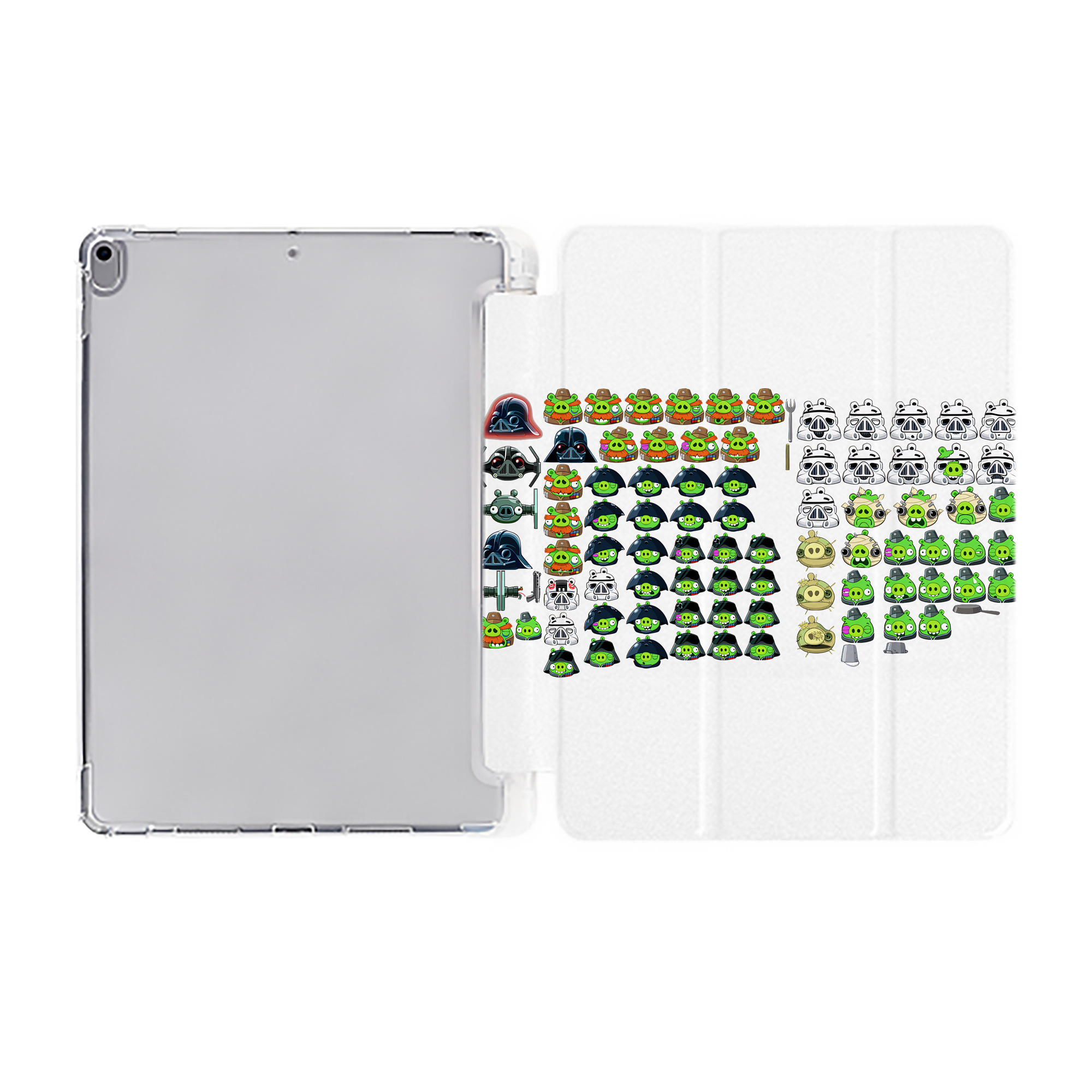 （画像用） Angry Birds アングリーバード IPad ケース ペン収納付き 三つ折りスタンド PUレザー×シリコン 対応機種9.5/10.5/10.9インチ
